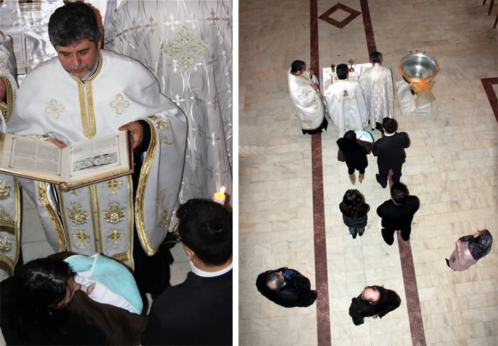 Fotografii in biserica la botez realizate de sus