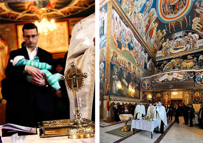 Fotografie bebelusul cu nasul de botez